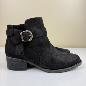NEW Born Morocco Bootie Black Distressed Suede Leather Burnished